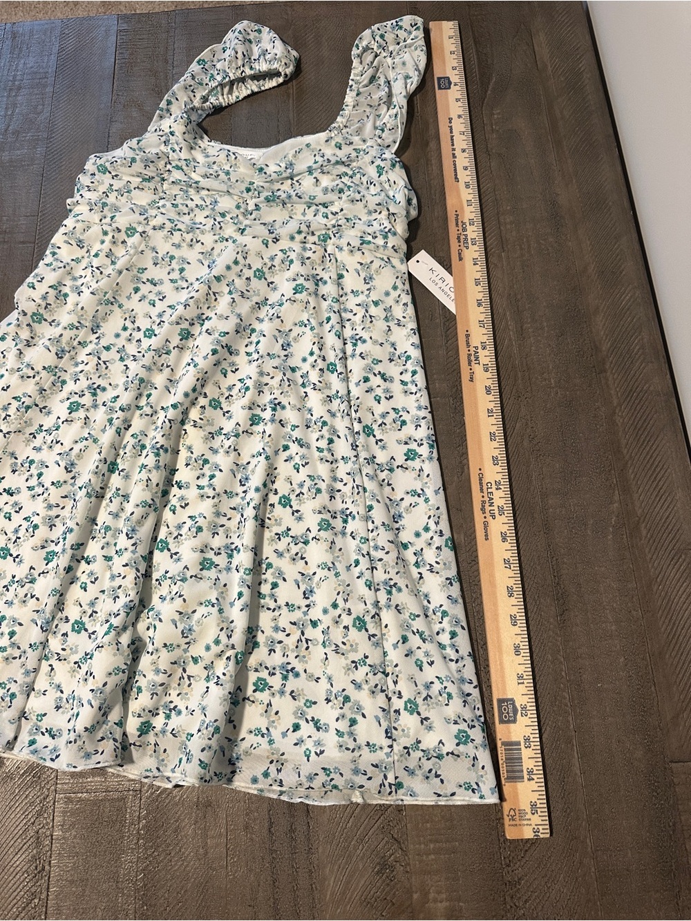NWT Kirious Los Angeles Women’s White Floral Ruched Ruffle Mini Dress XL - Picture 11 of 11